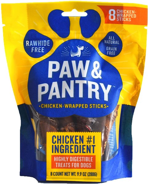 Paw and Pantry Chicken-Wrapped Sticks Grain-Free Dog Treats， 8 count