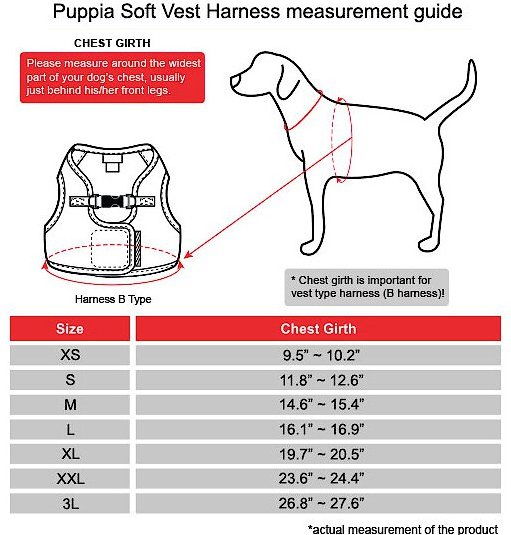 Puppia Vest Polyester Step In Back Clip Dog Harness