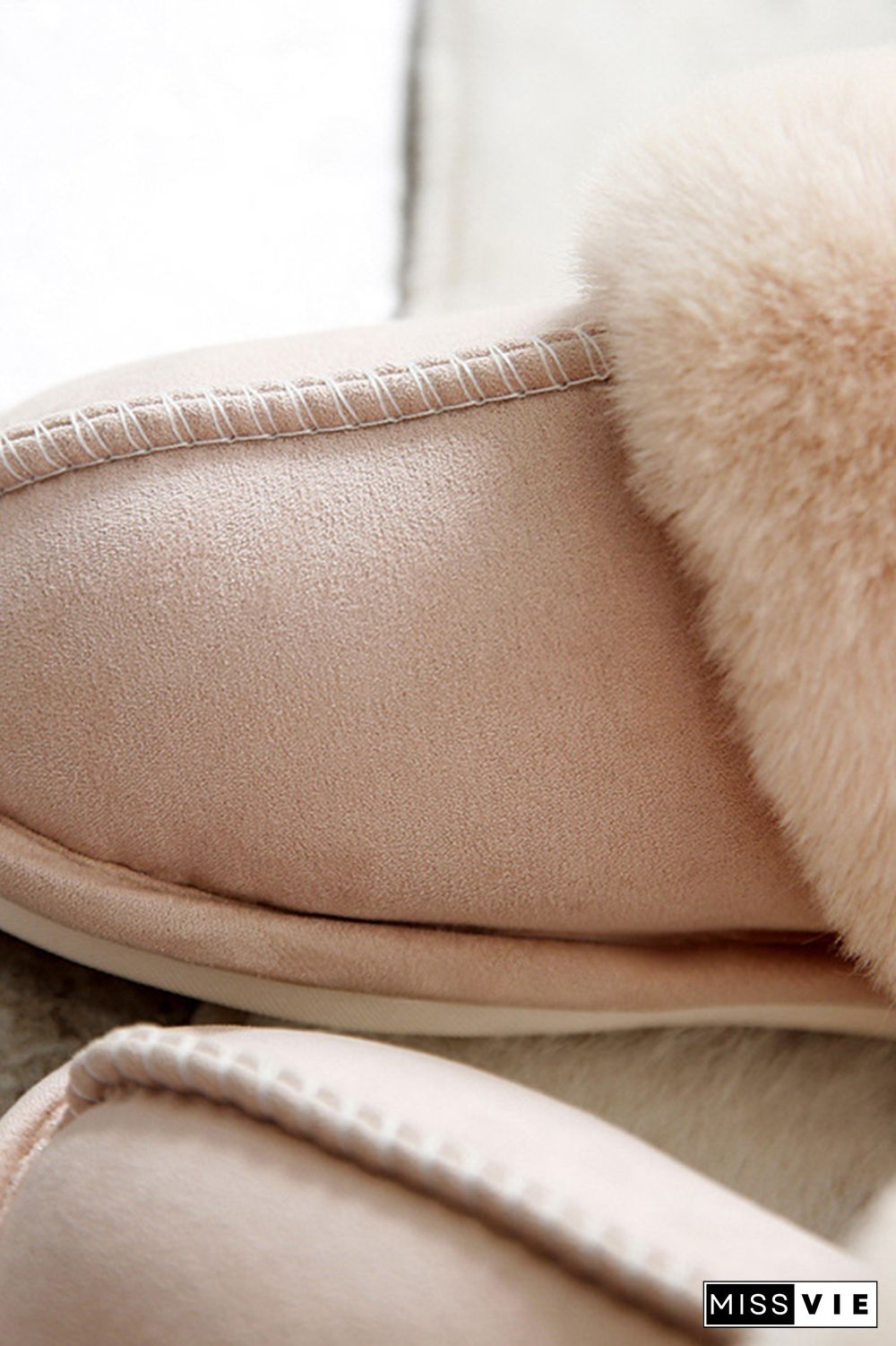 Winter Khaki Warm Fluffy Slippers