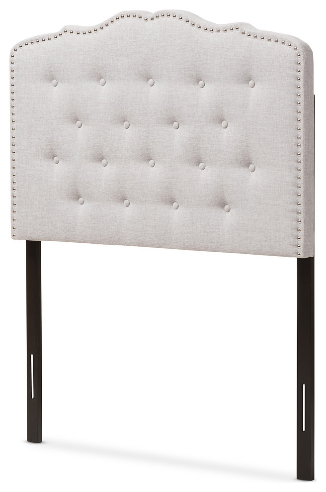 Lucy Dark Gray Fabric Twin Size Headboard   Transitional   Headboards   by Baxton Studio  Houzz