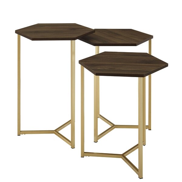 Middlebrook Linder Hex Nesting Tables， Set of 3