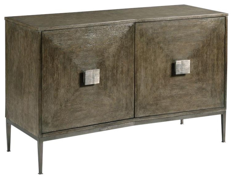 Side Cabinet WOODBRIDGE LANGFORD Concave Front Napa Brushed Artisan   Industrial   Accent Chests And Cabinets   by EuroLuxHome  Houzz