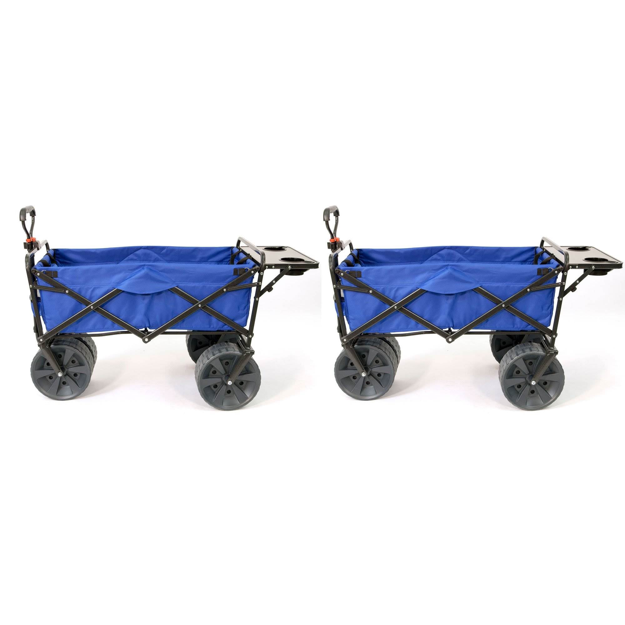 Mac Sports Collapsible Heavy Duty All Terrain Utility Wagon w/Table (2 Pack)