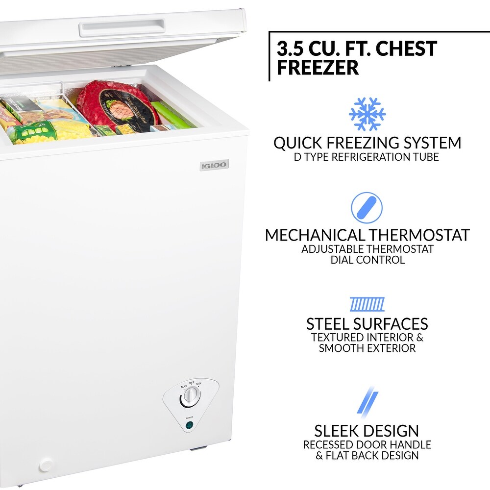 Igloo ICFMD35WH6A 3.5 Cu. Ft. Chest Freezer