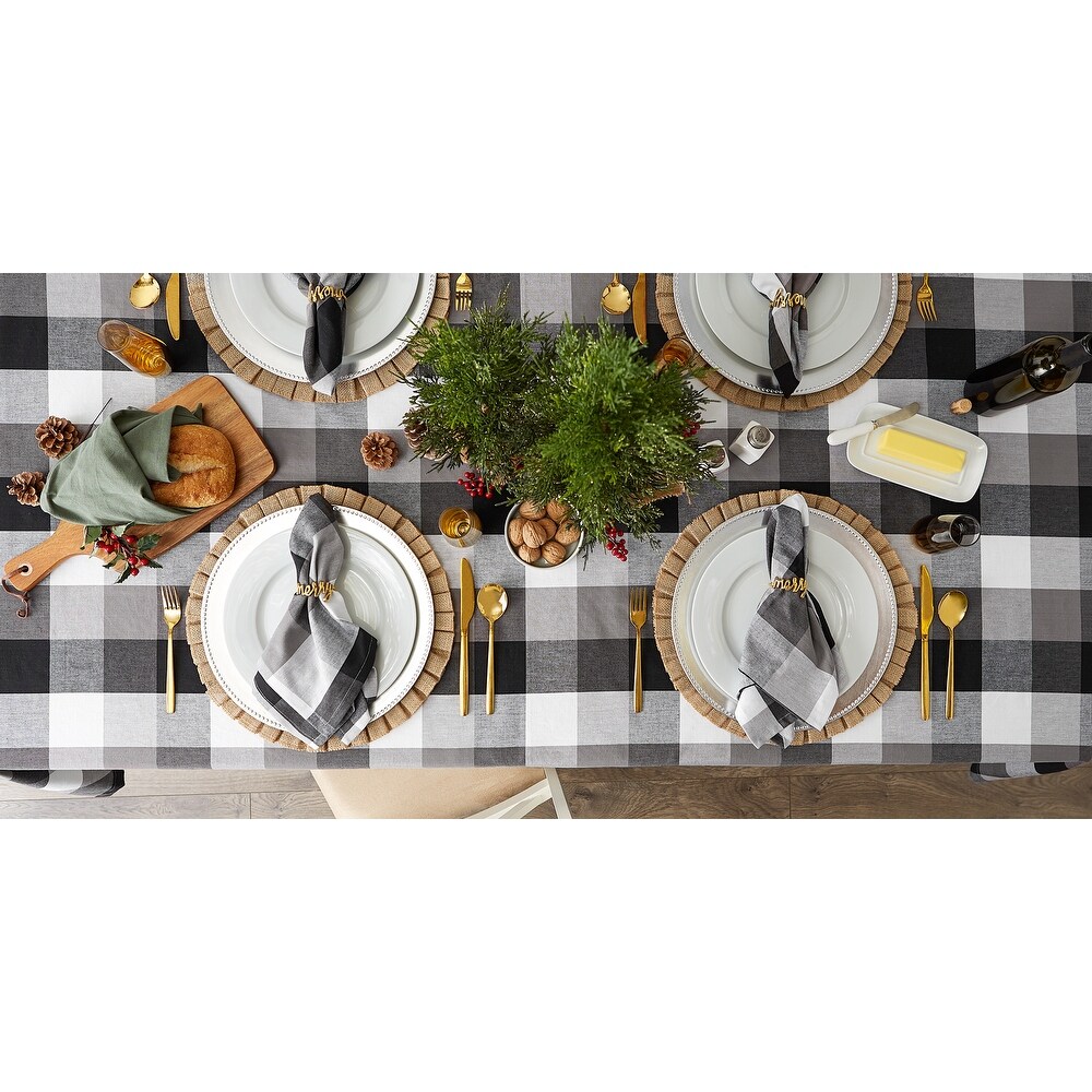 DII Tri Color Check Tablecloth 70 Round