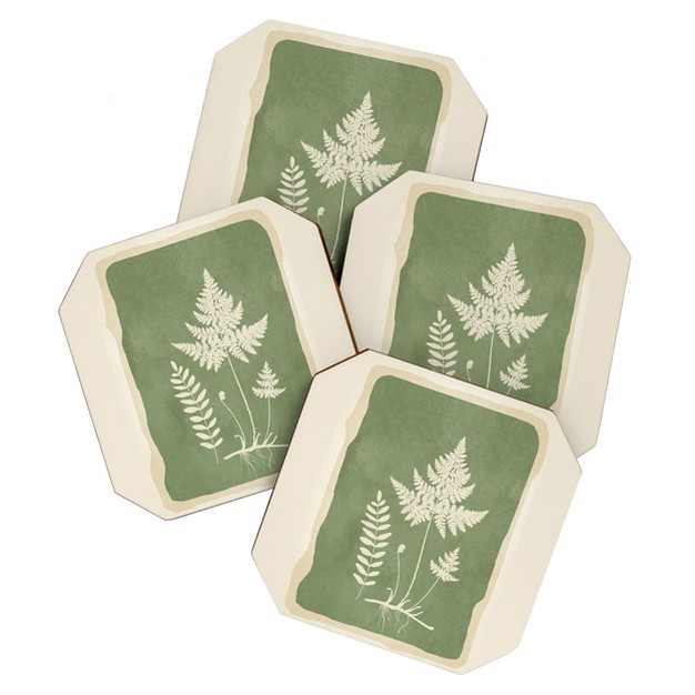 Nadja Leaf Design 16 Coaster Set Deny Designs