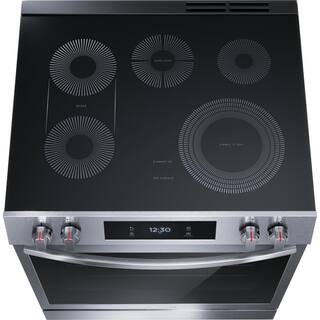 FRIGIDAIRE GALLERY 30 in. 6.2 cu. ft. 5 Element Slide-In Electric Range with Total Convection and Air Fry in Smudge Proof Stainless Steel GCFE3060BF