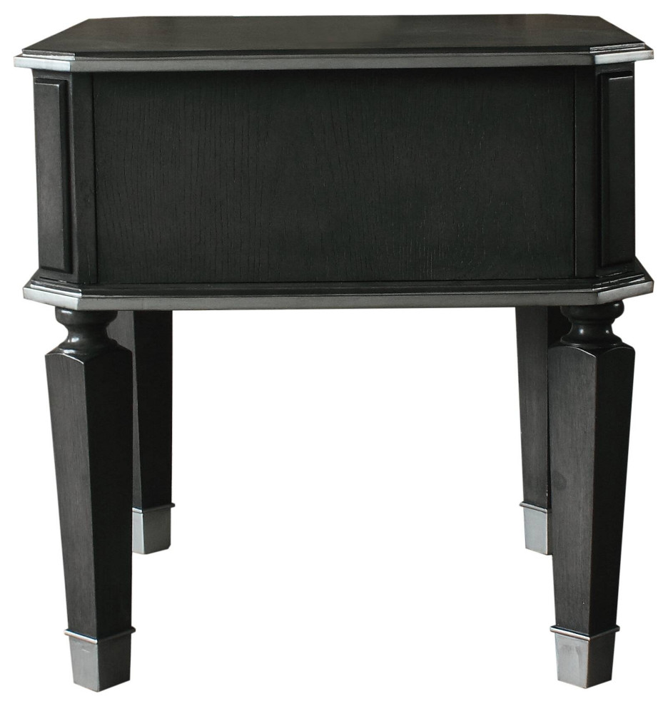 Beatrice End Table  Charcoal and Pearl White Finish   Traditional   Side Tables And End Tables   by Acme Furniture  Houzz