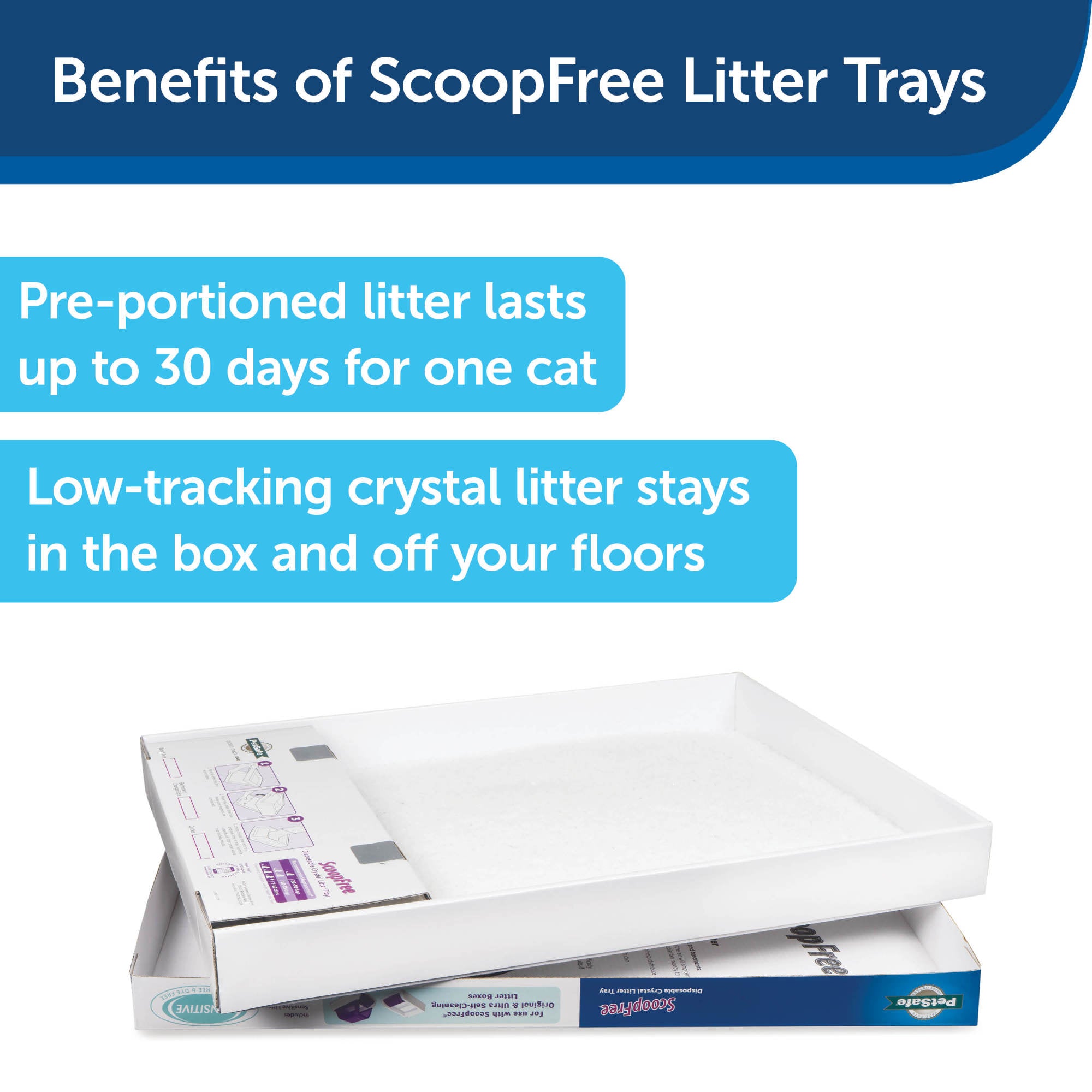 PetSafe ScoopFree Self-Cleaning Cat Litter Box Tray Refills with Sensitive Non-Clumping Crystals， 6-Pack