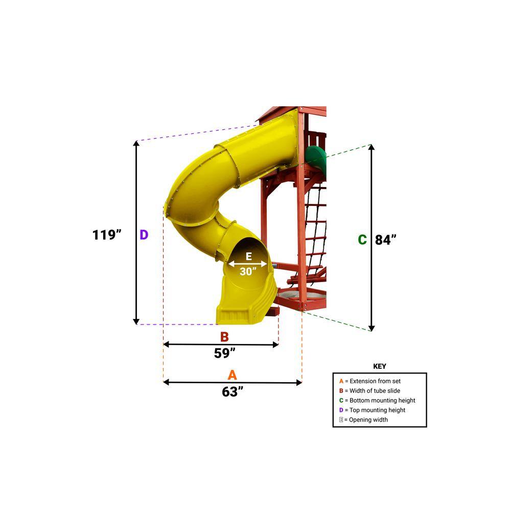 Swing-N-Slide Playsets Yellow Turbo Tube Slide NE 4405