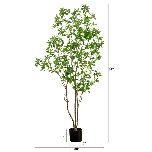 7' Artificial Minimalist Japanese Pieris Tree with Real Touch Leaves