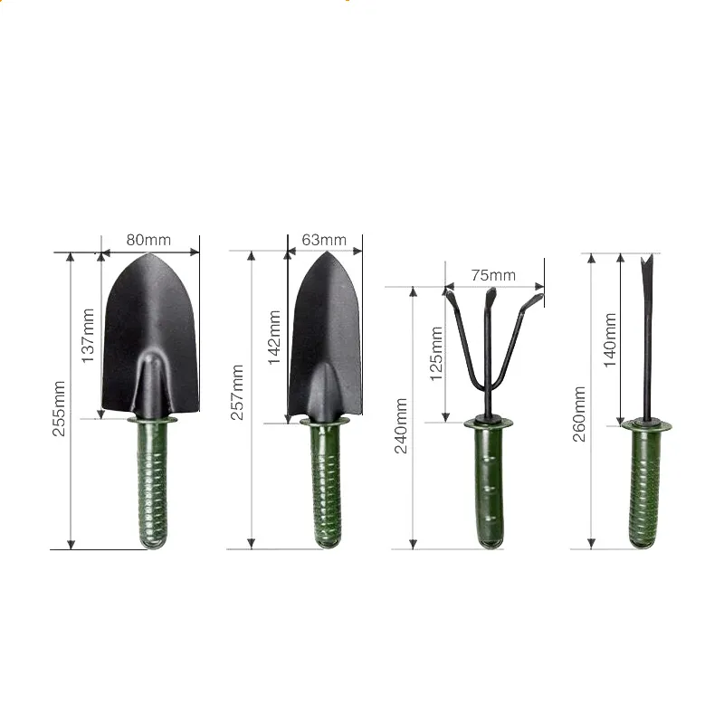 Soft Rubberized Non Slip Handle Stainless Steel Flower Design Garden Tool Shovel Outdoor 4 piece Set Lady Garden Tool Set