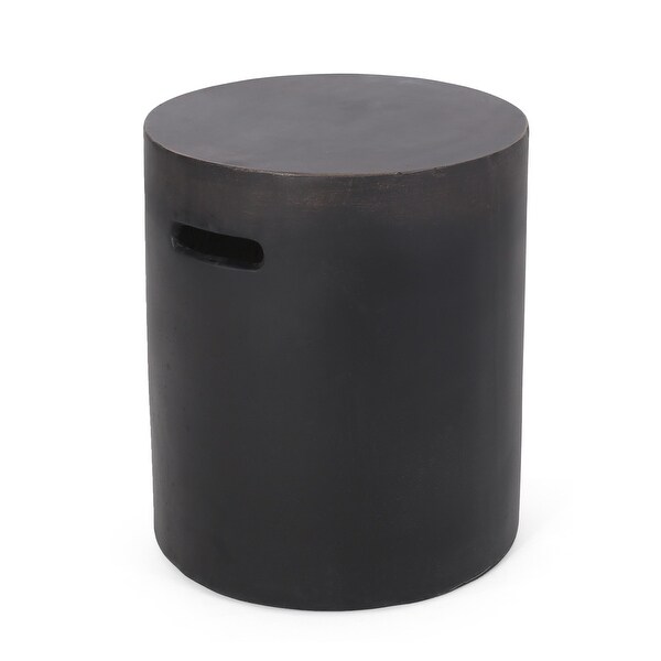 Akin Outdoor Lightweight Concrete Side Table by Christopher Knight Home