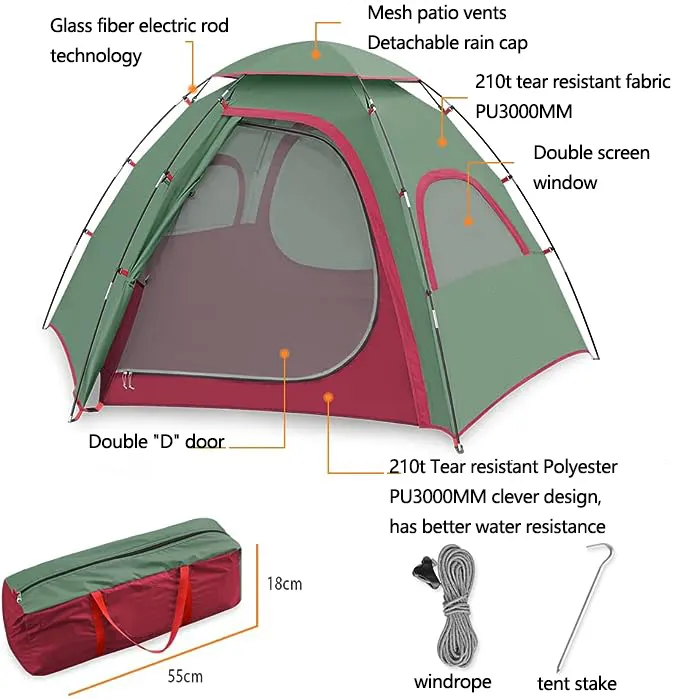 Easy Setup Sun Shade Tent 2/3/4 People Outdoor Camping Tent Two/Four Person Waterproof Camping Tents