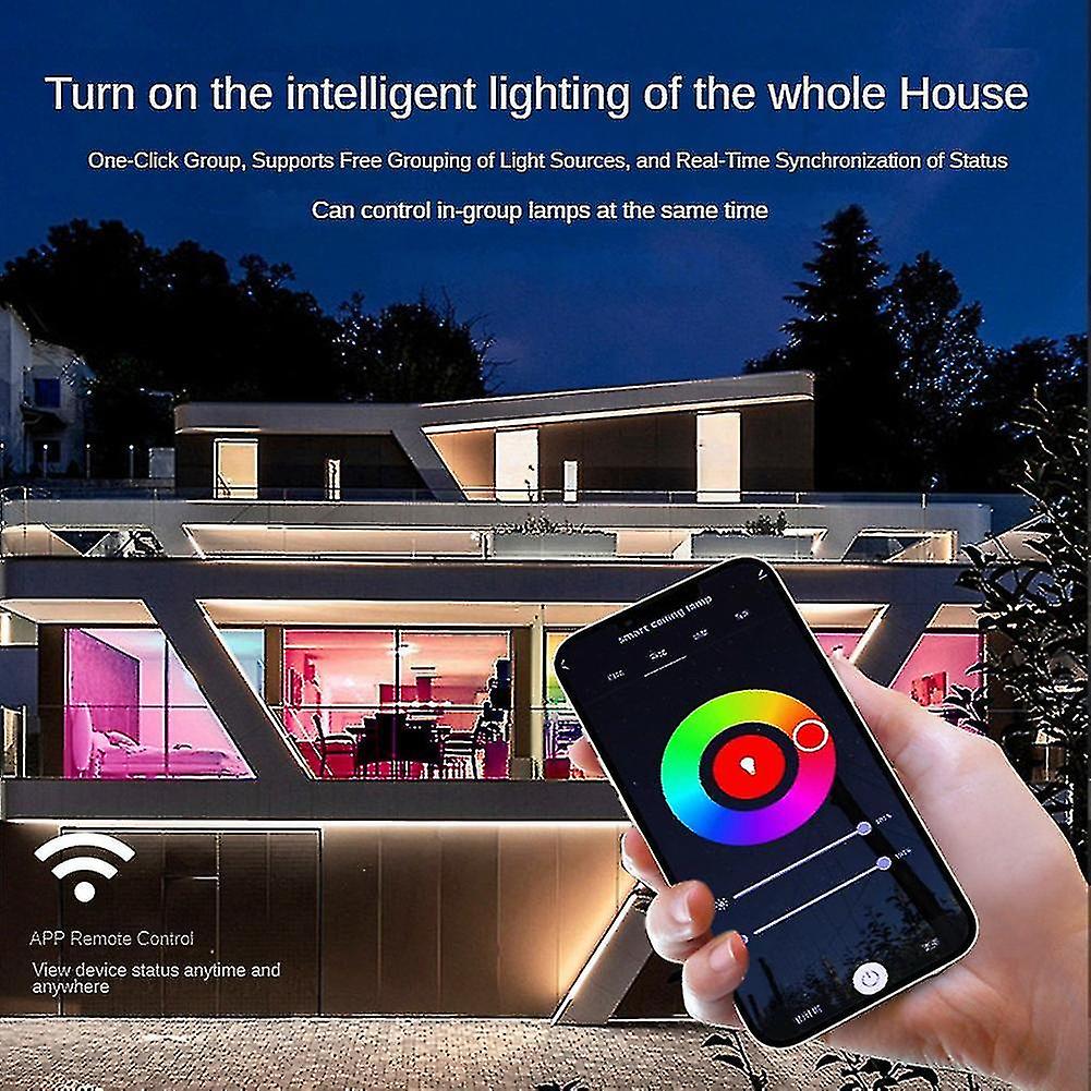 12 Inch 24w Smart App Ceiling Light Rgbcw 2700k-6500k Dimming Color Wifi 2.4g Remote Control Led Li