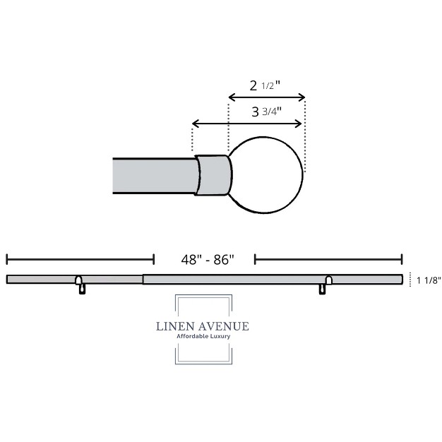 Linen Avenue Clear Acrylic Single And Double Window Curtain Rod Set