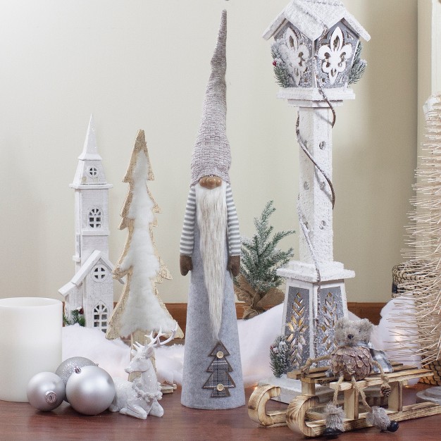 Gray And Brown Cone Gnome Tabletop Christmas Decoration