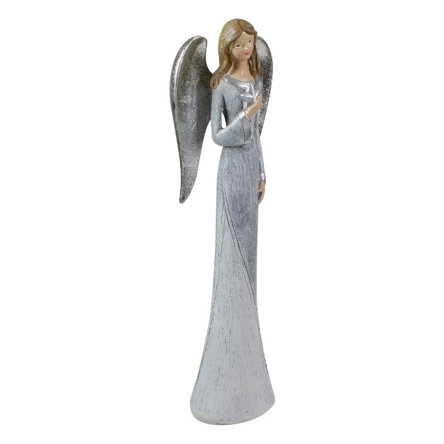 Gray And White Angel Figure Holding A Star