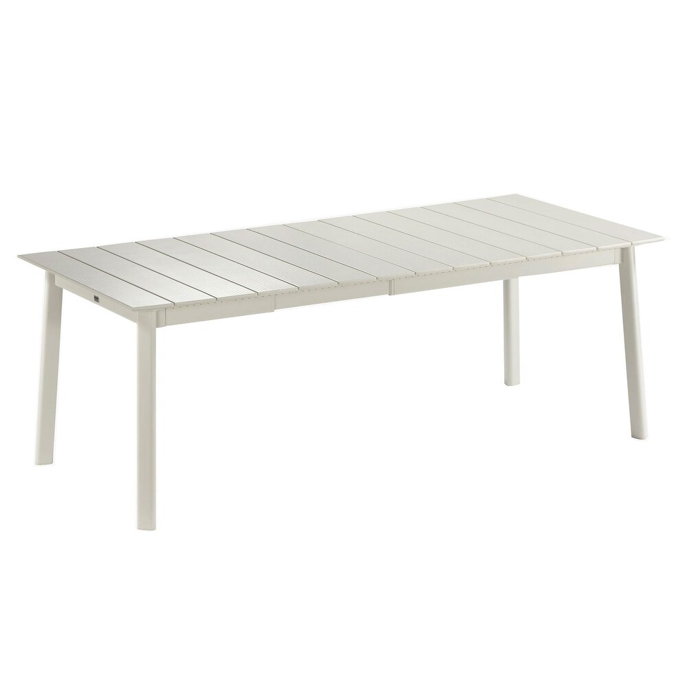 Lafuma ORON Extendable 6 to 8 Person Outdoor Aluminum Garden Dining Table  Sand   White   97.66