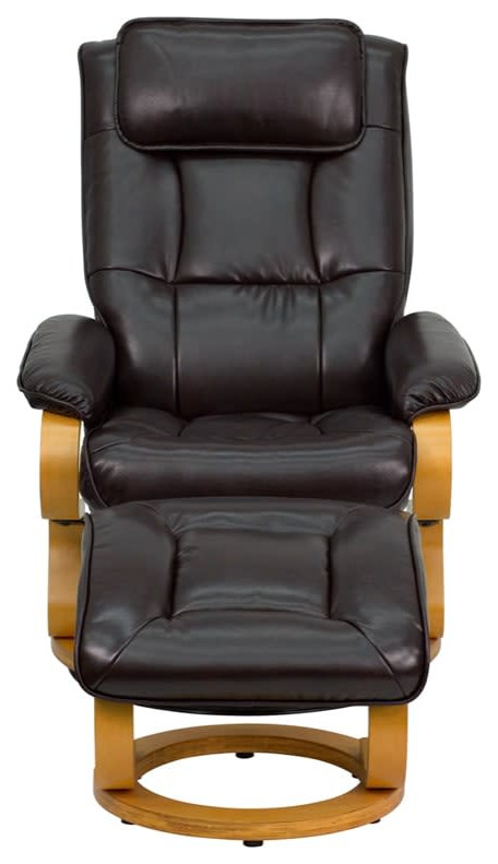 Roseto FFIF40610 41 Inch Tall Wood Framed LeatherSoft Standard   Recliner Chairs   by Buildcom  Houzz