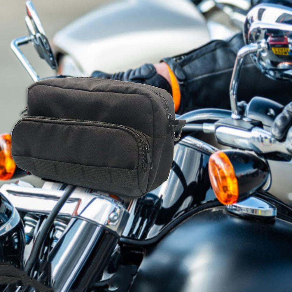 Motorcycle Handlebar Bag Crossbody Sling Bag Motorcycle Fork Tool Bag Oxford Cloth Black Universal For Motorbike Front Forks Handlebar