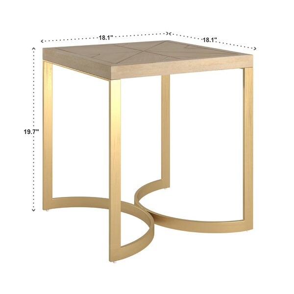 Minato Natural Finish and Gold End Table by iNSPIRE Q Bold