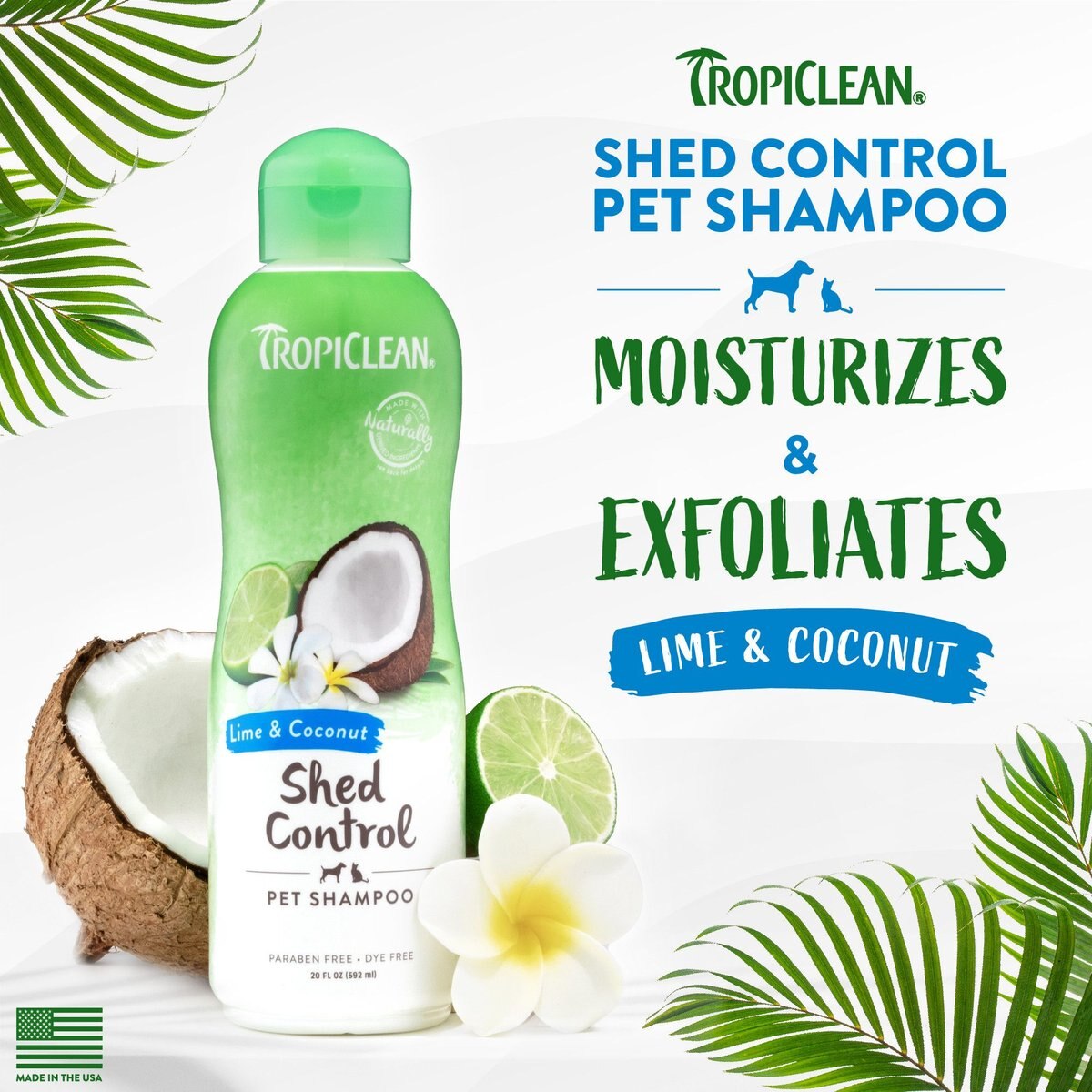 TropiClean Lime and Coconut Deshedding Dog Shampoo