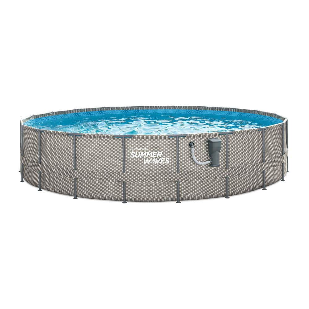 Summer Waves Active 20 ft. x 48 in. Above Ground Round Frame Swimming Pool Set with Pump P2D02048B