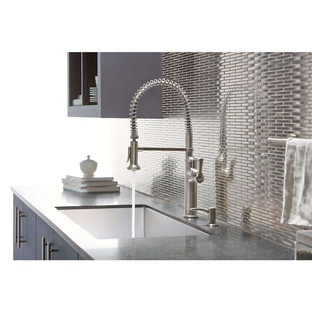 Kohler Sous Pro-Style Single-Handle Pull-Down Sprayer Kitchen Faucet In Vibrant Stainless