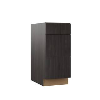 Hampton Bay Designer Series Edgeley Assembled 15x34.5x21 in. Bathroom Vanity Drawer Base Cabinet in Thunder VT3D15-EDTH