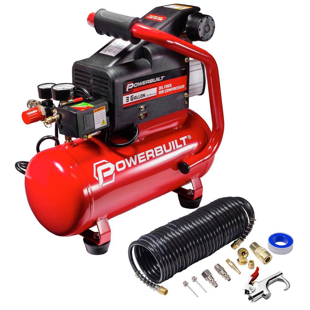 POWERBUILT 3 Gal. Portable Electric Air Compressor Kit 240039