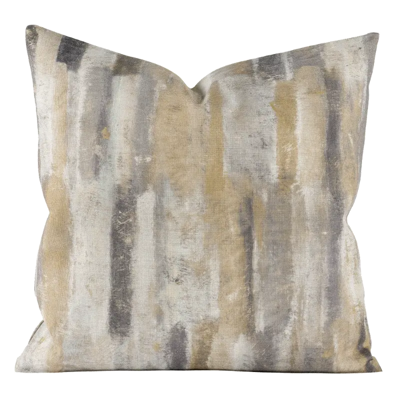 Brown， Off White and Gray Sedona 20 Inch Feather Throw Pillow