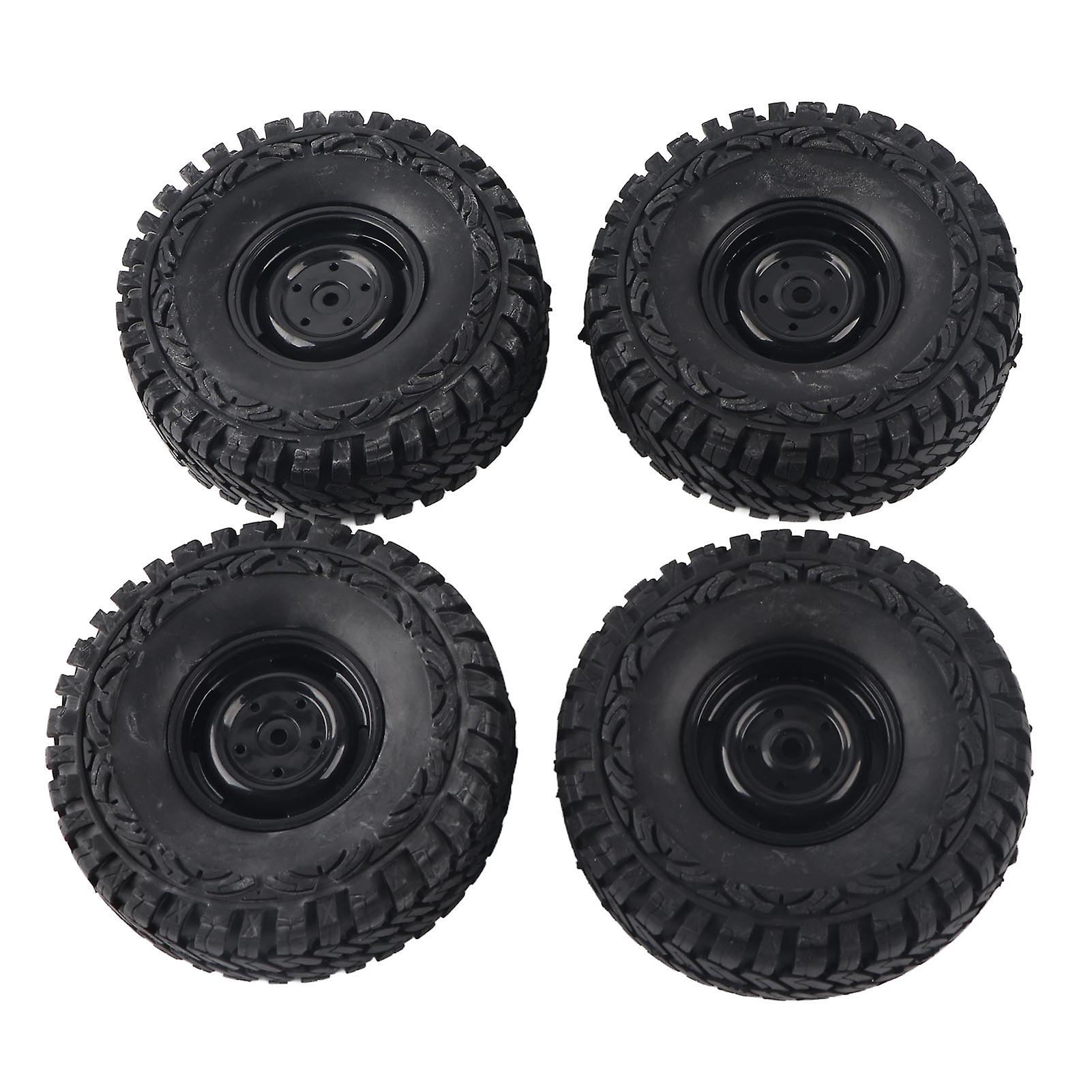 4pcs 115mm Plastic 1.9 Inch Wheel Rim Rubber Front Rear Tire Set For 1/10 Rc Crawler Car