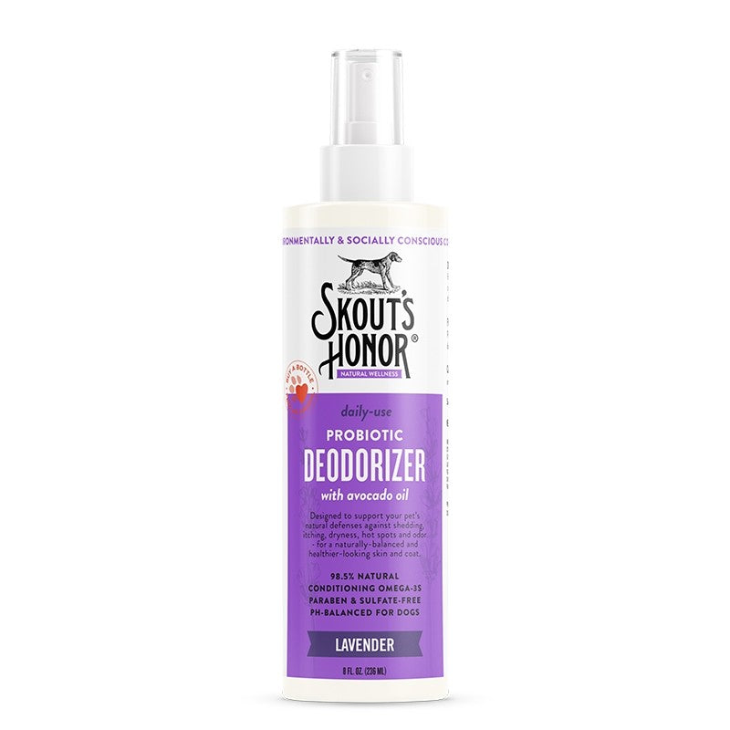 Skouts Honor Probiotic Deodorizer Spray Lavender for Dogs  Cats