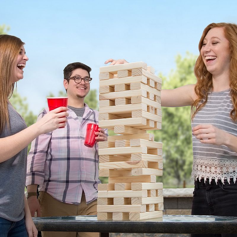 Hey! Play! Giant Wooden Blocks Tower Stacking Game