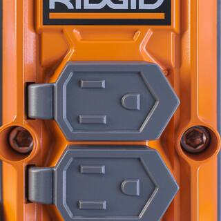 RIDGID 8 ft. Cord 6-Outlet 2.4 Amp USB-A 15-Watt USB-C 2100J Surge Protector RG608UC