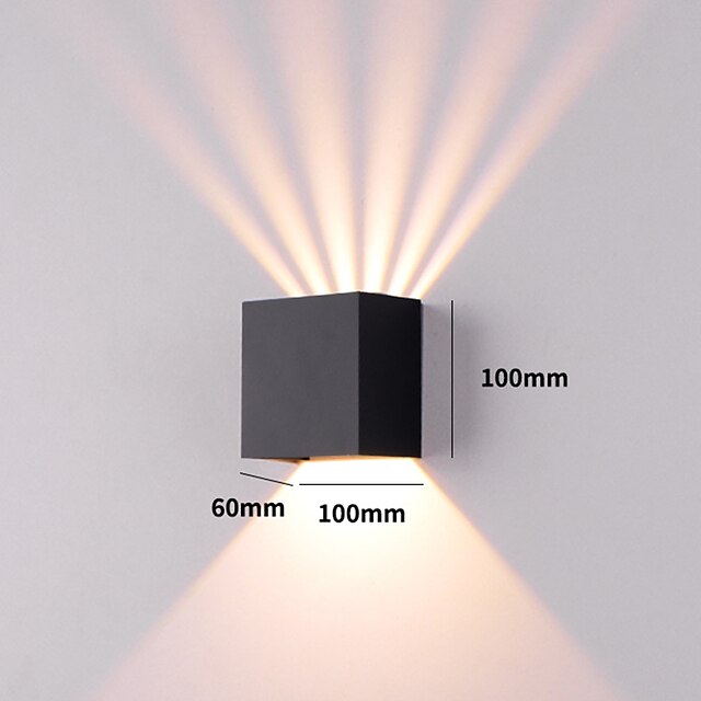 Outdoor LED Wall Lamp with Adjustable Beam Angle IP65 Waterproof Up and Down Lighting Indoor Double-Head Curved Wall Light Modern Bedroom Warm White Light