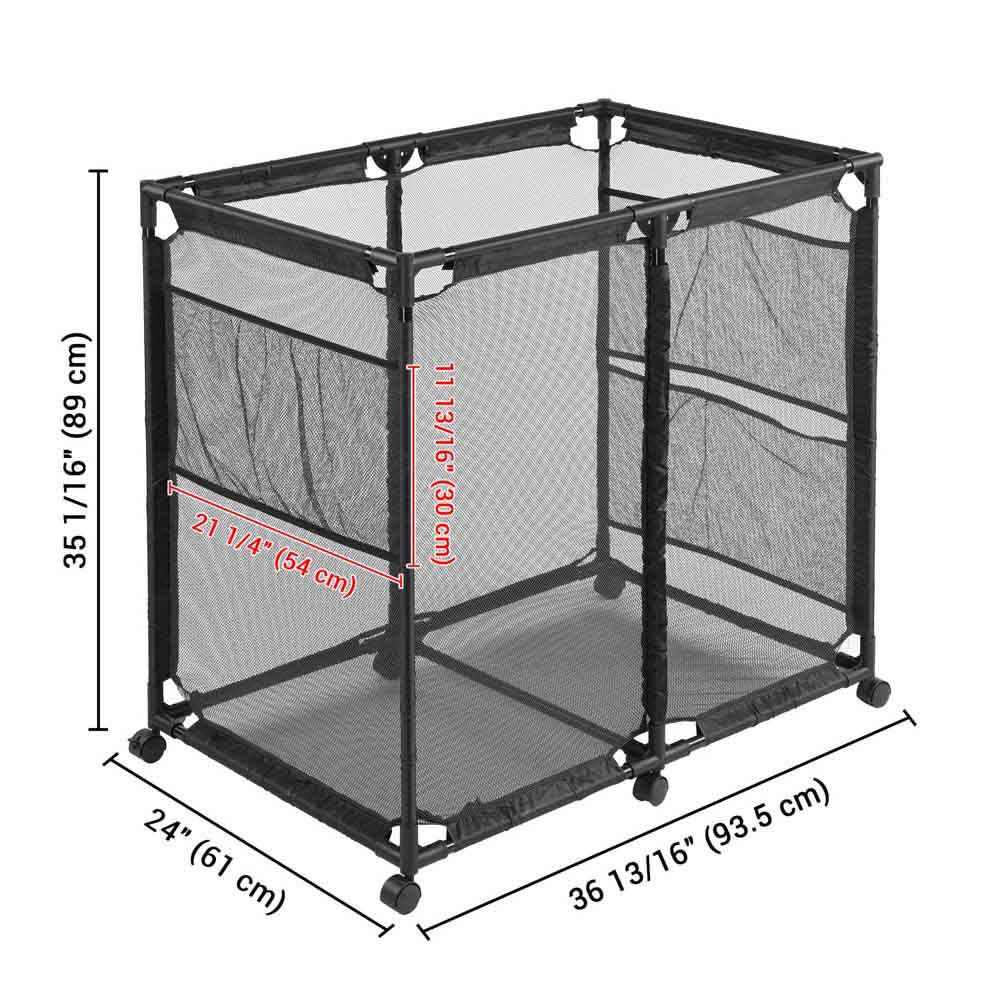 Yescom 35x33x22 Mesh Pool Storage Bin Rolling Cart Organizer