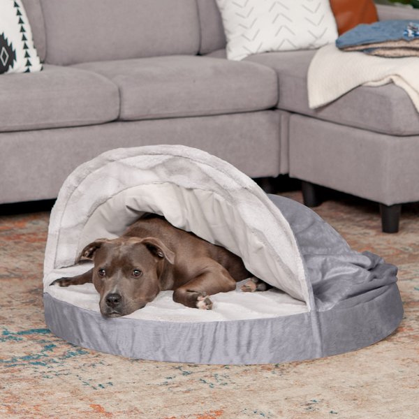 FurHaven Wave Fur and Velvet Orthopedic Snuggery Dog and Cat Bed