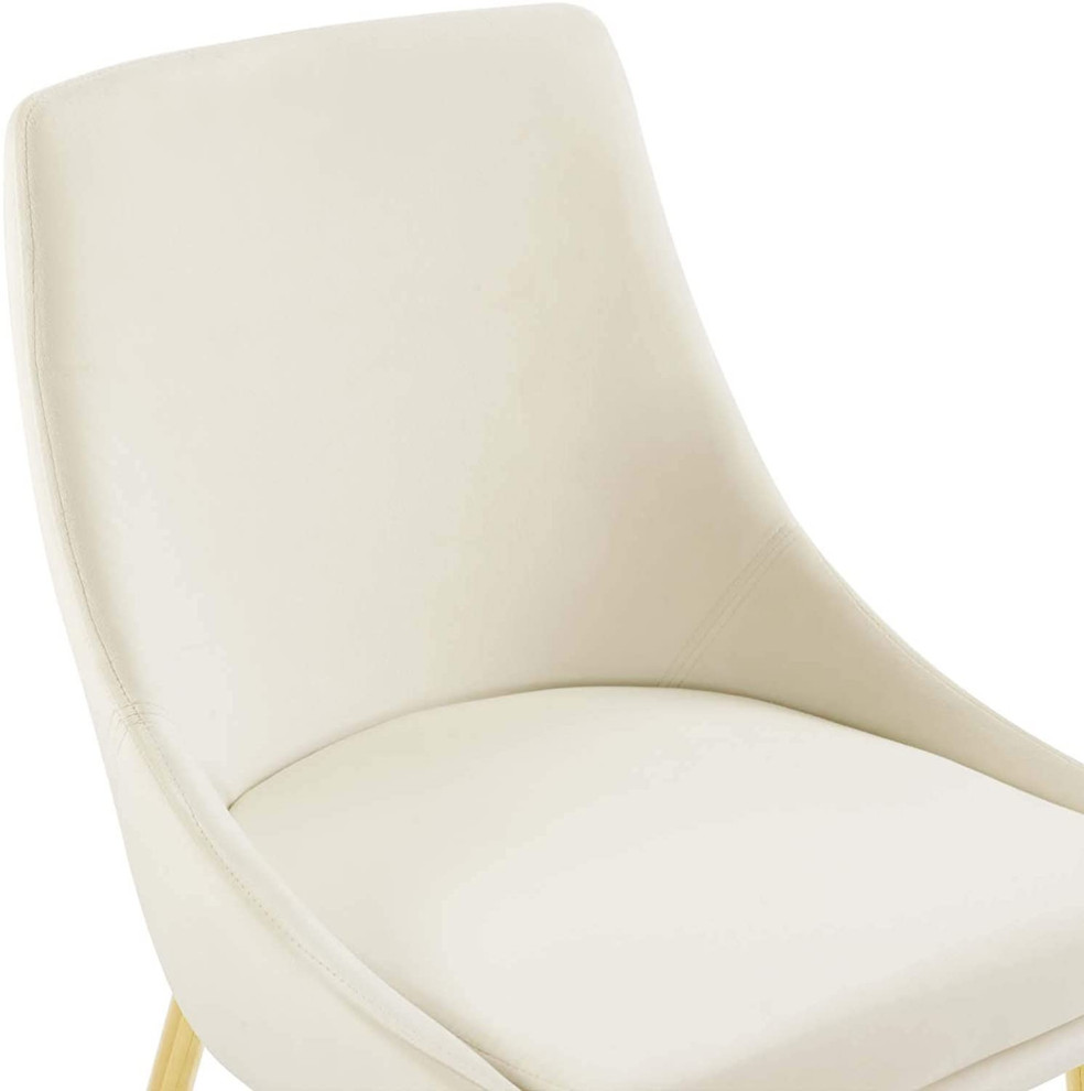 Set of 2 Dining Chair  Sleek Golden Legs With Velvet Upholstered Seat   Contemporary   Armchairs And Accent Chairs   by Declusia  Houzz