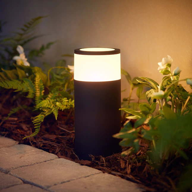 Philips Hue Calla White and Color Ambiance Outdoor Smart Pathway light extension (Hue Hub and Base Kit)， 1 Hue White and Color Pathway light + mounting kit， Works with Alexa， HomeKit and Google Assistant