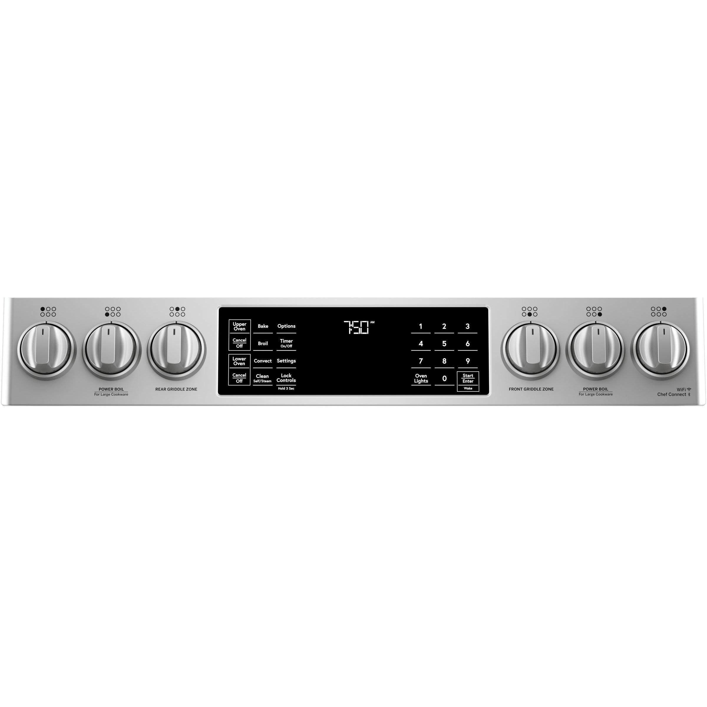 Café 30-inch Slide-in Gas Double Oven Range with Convection Technology CGS750P2MS1