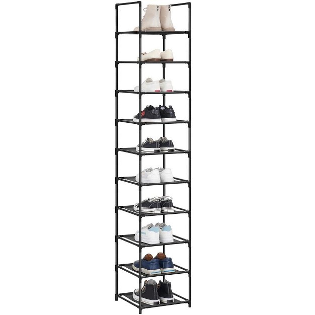 Songmics Shoe Rack 10 Tier Shoe Shelf Shoe Storage Organizer 13 X 13 X 68 1 Inches Black