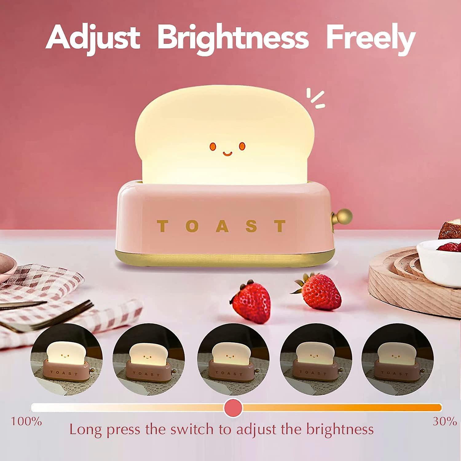 Baby Night Light，toaster Toddler Night Light，dimmable Led Bedside Lamp，usb Rechargeable Small Night Light，lamp With Timer Function， Kawaii