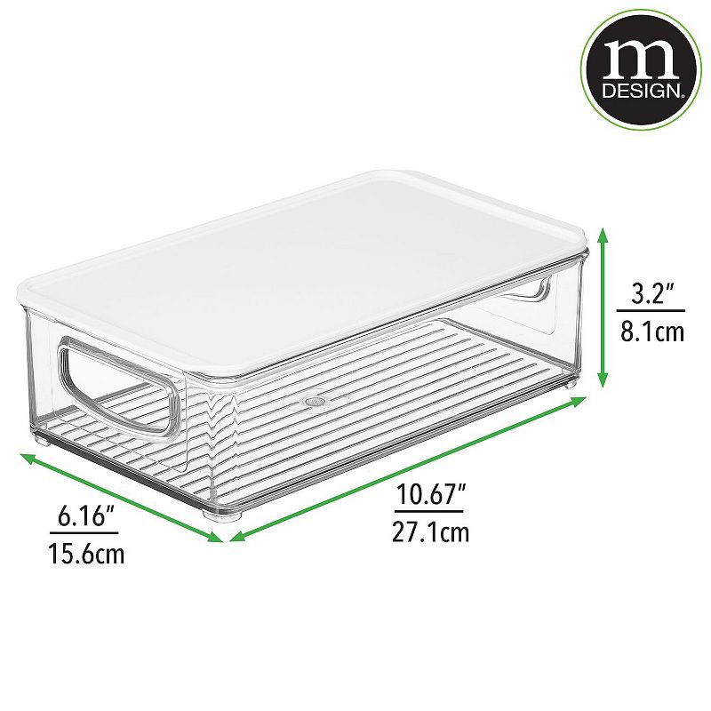 mDesign Plastic Kitchen Food Storage Bin with Handles， Lid， 2 Pack