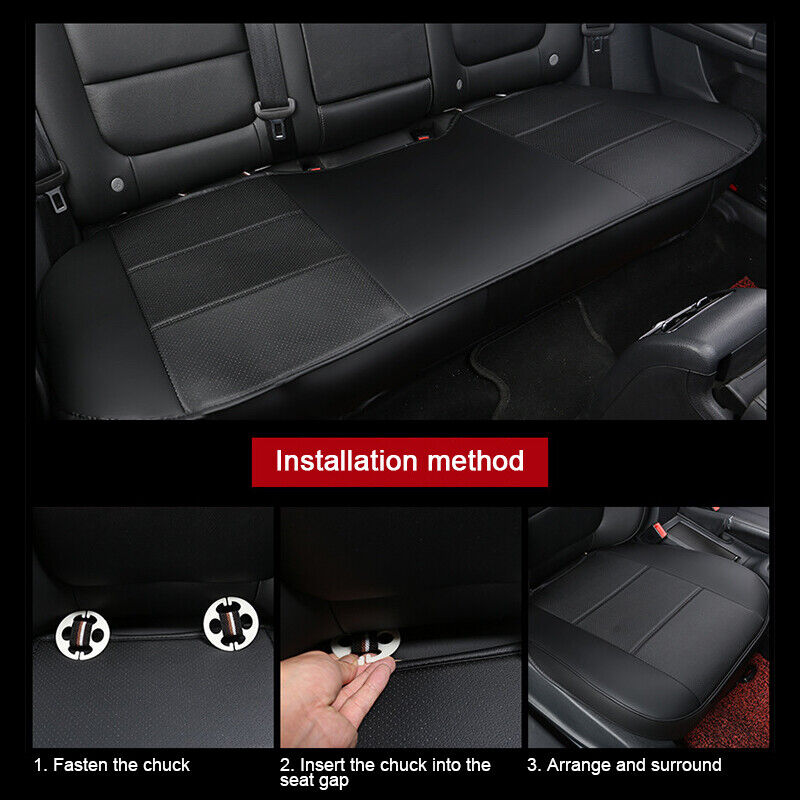 3D Car Seat Cover Pad Mat Universal Ultra-Luxury PU Leather Front Seat Protector Full Surround for Auto Chair Cushion， Black