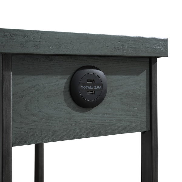 Hatfield Urban 12-inch 1-shelf 1-drawer Compact End Table with USB Ports