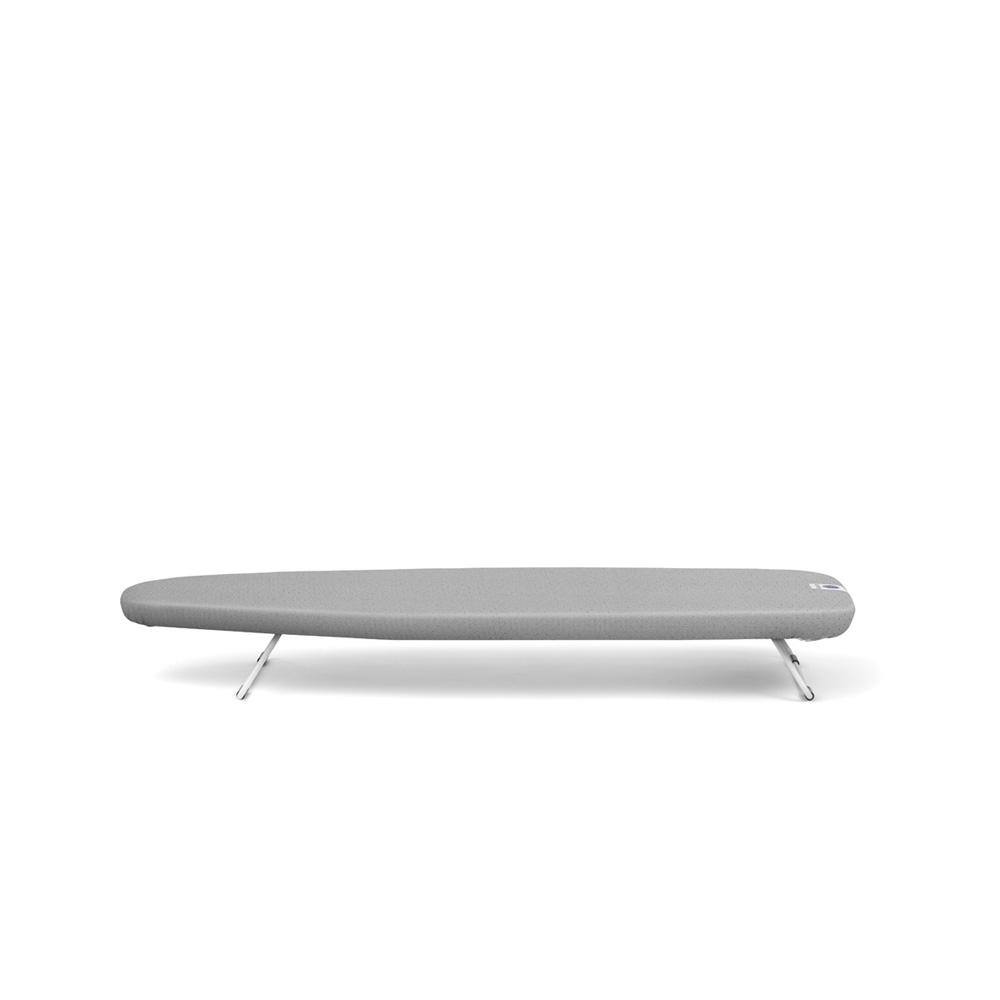 Brabantia Tabletop Ironing Board S 37 x 12 in with Collapsable Legs and Storage Hook with Metalized Cover and Black Frame 127663