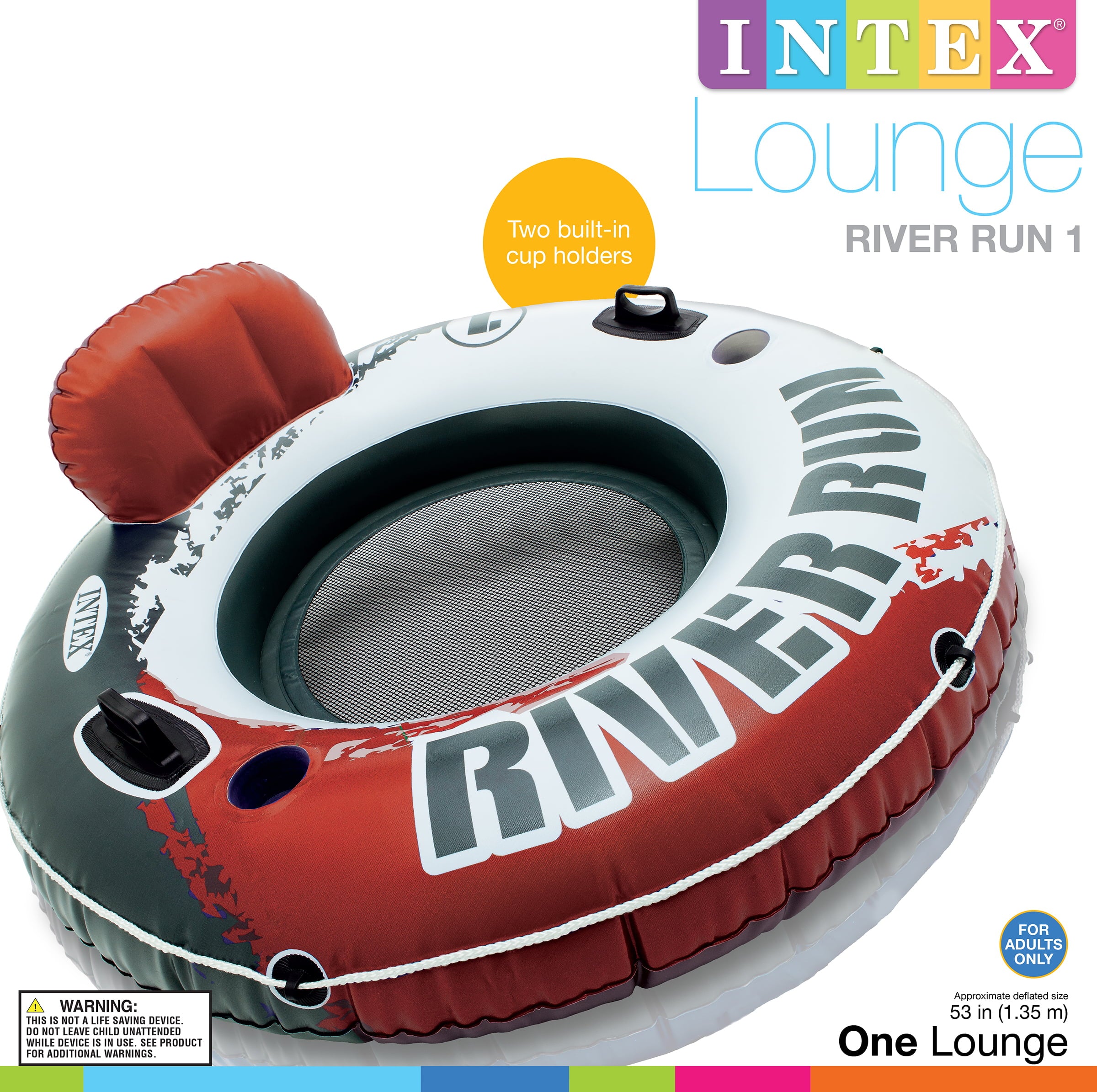 Intex Adult Round Inflatable Red River Run I Lake, River and  Pool Tube