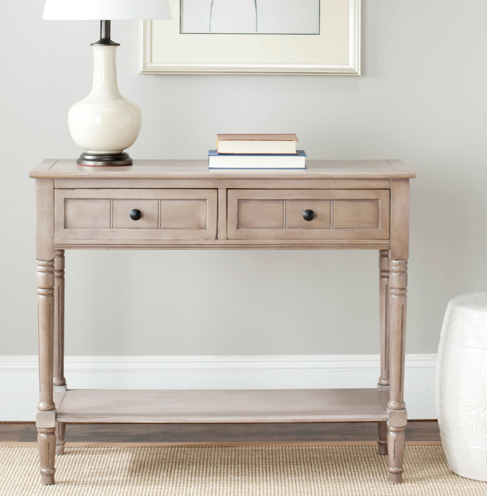 Joelle 2 Drawer Console Vintage Grey   Modern   Console Tables   by Virgil Stanis Design  Houzz